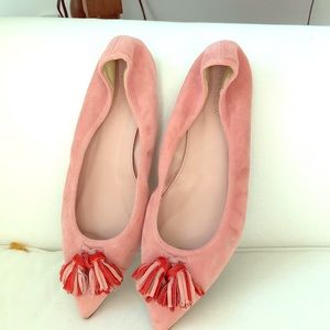 J Crew pink suede flats !